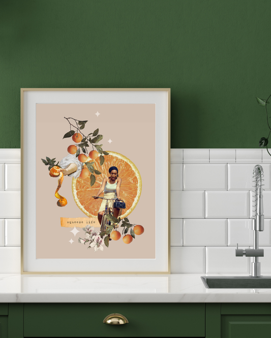 Kolaż cyfrowy z afirmacją ✦ ORANGE