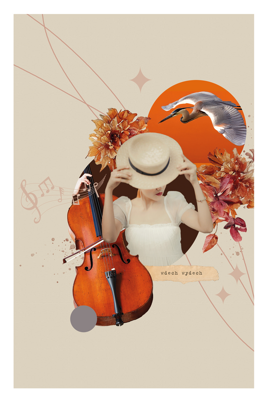 Kolaż cyfrowy z afirmacją  ✦  CZAPLA