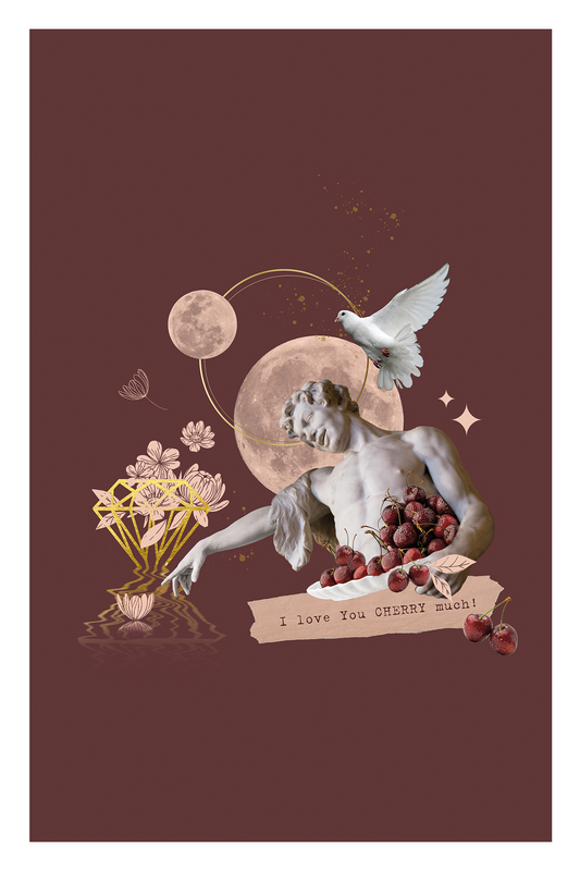 Kolaż cyfrowy z afirmacją  ✦  CHERRY