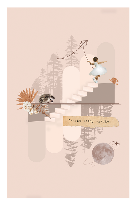 Kolaż cyfrowy z afirmacją  ✦  LATAWIEC