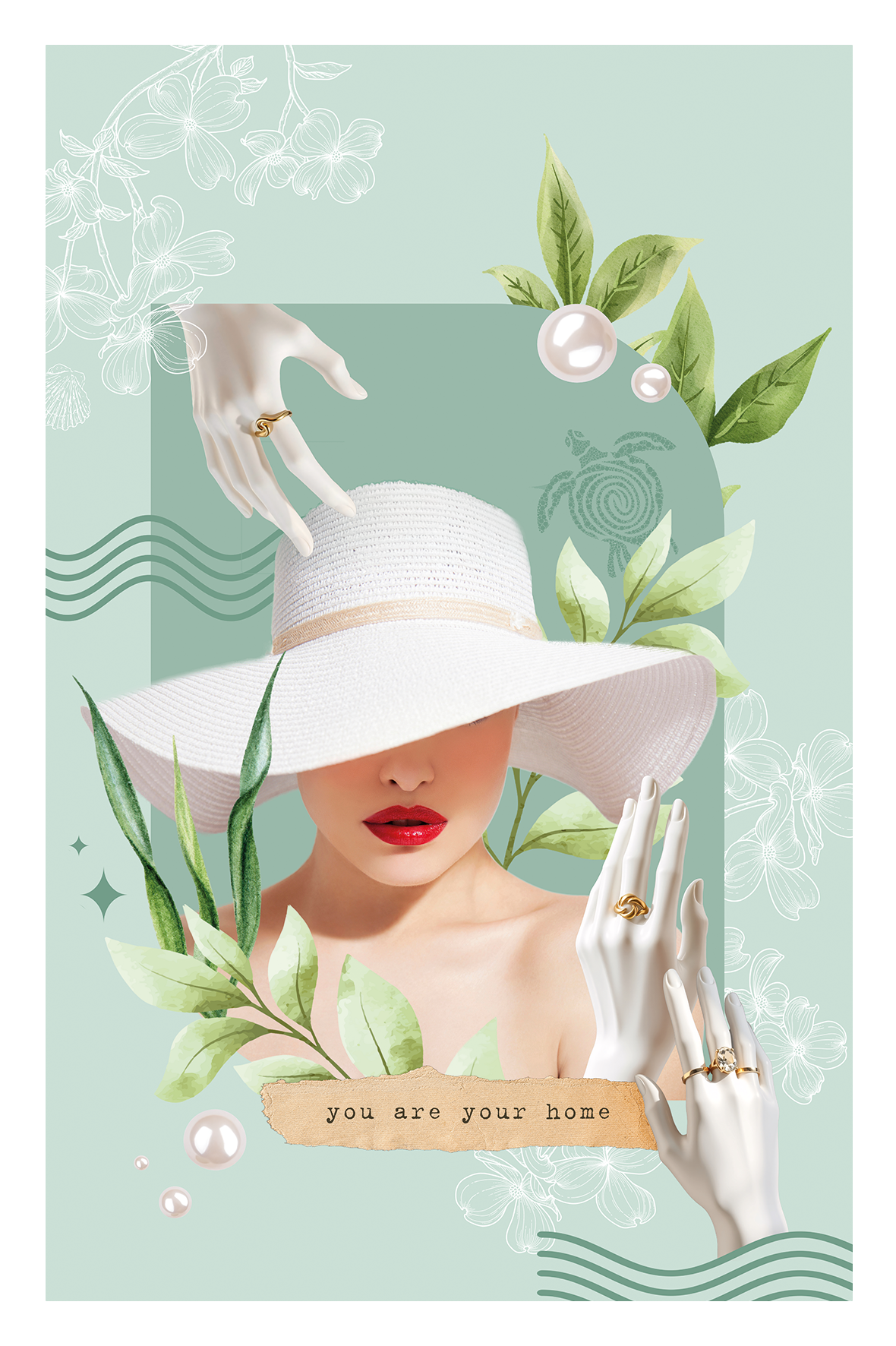 Kolaż cyfrowy z afirmacją  ✦  PERŁA