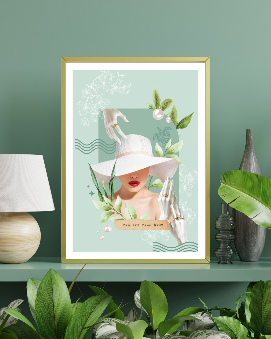 Kolaż cyfrowy z afirmacją  ✦  PERŁA