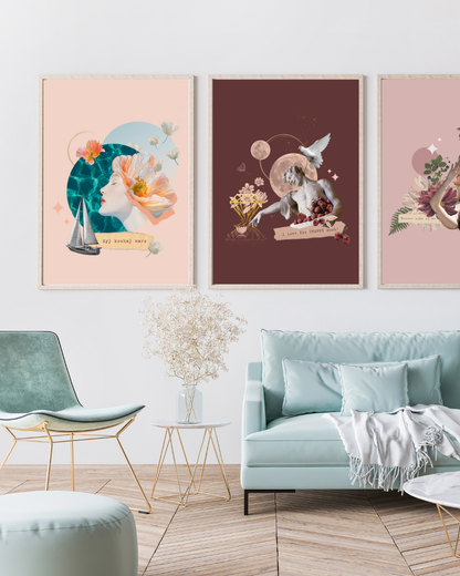 Kolaż cyfrowy z afirmacją  ✦  NIMFA