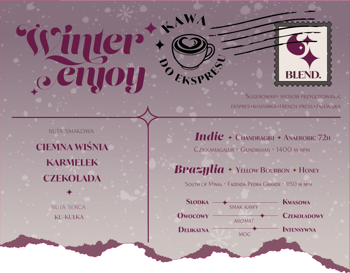 winter enjoy blend deserowe espresso czekolada Palarnia kawy Focusy kawa specialty Warszawa Wilanów Sylwia Rachfalska arabika robusta ziarno kawy ekspres cappuccino alternatywy drip chemex (1)